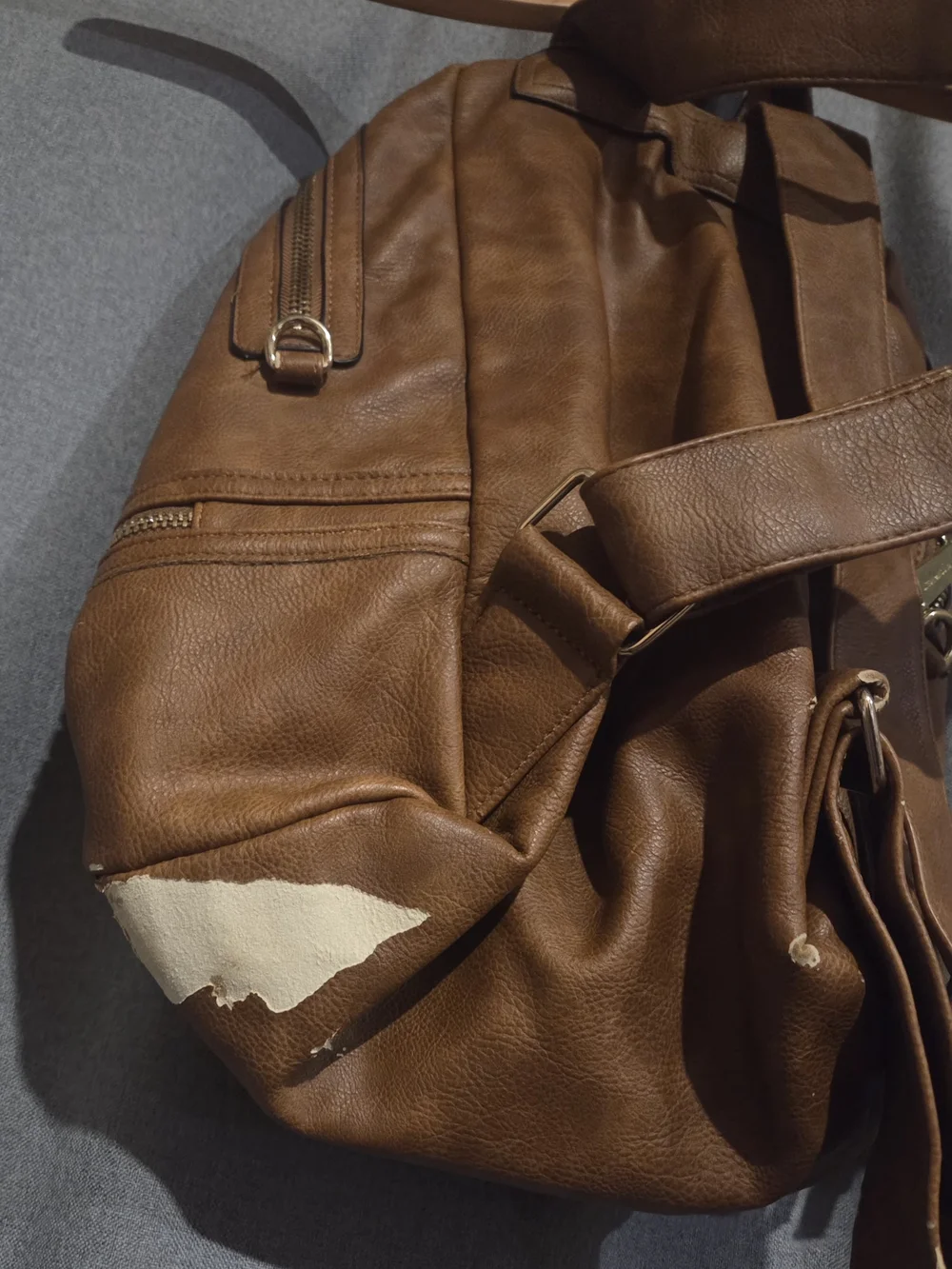 Steve Madden Brown Quilted Patchwork Backpack